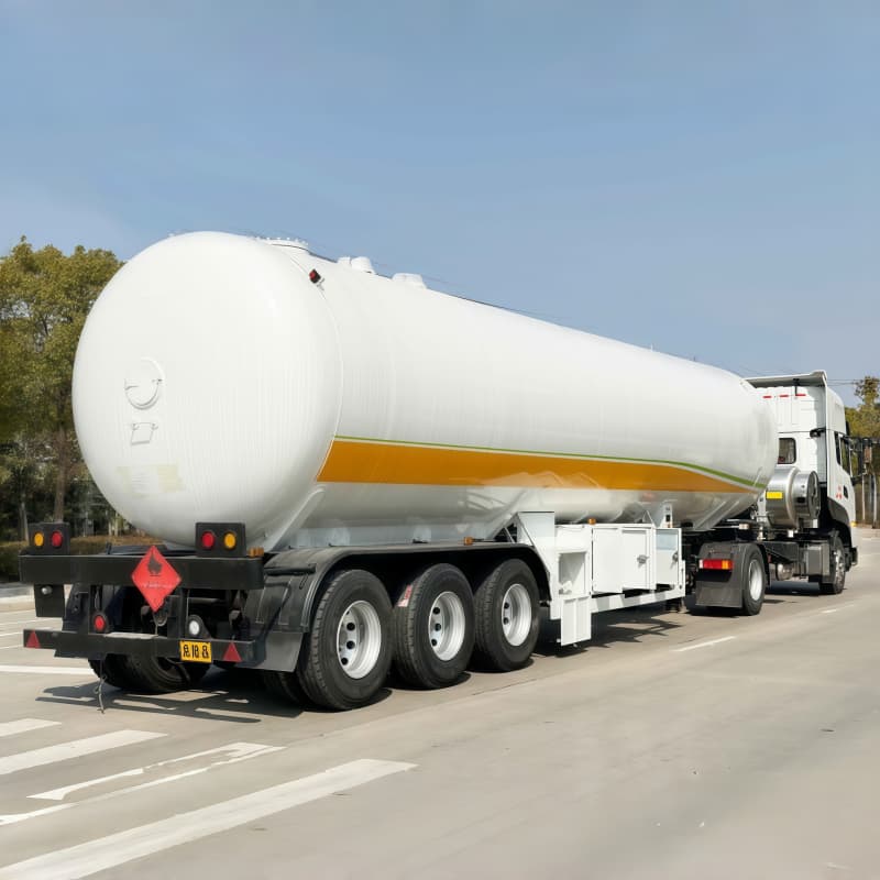 Aluminum Alloy LPG Tanker Trailer 50000L 3 Axles White For Sale