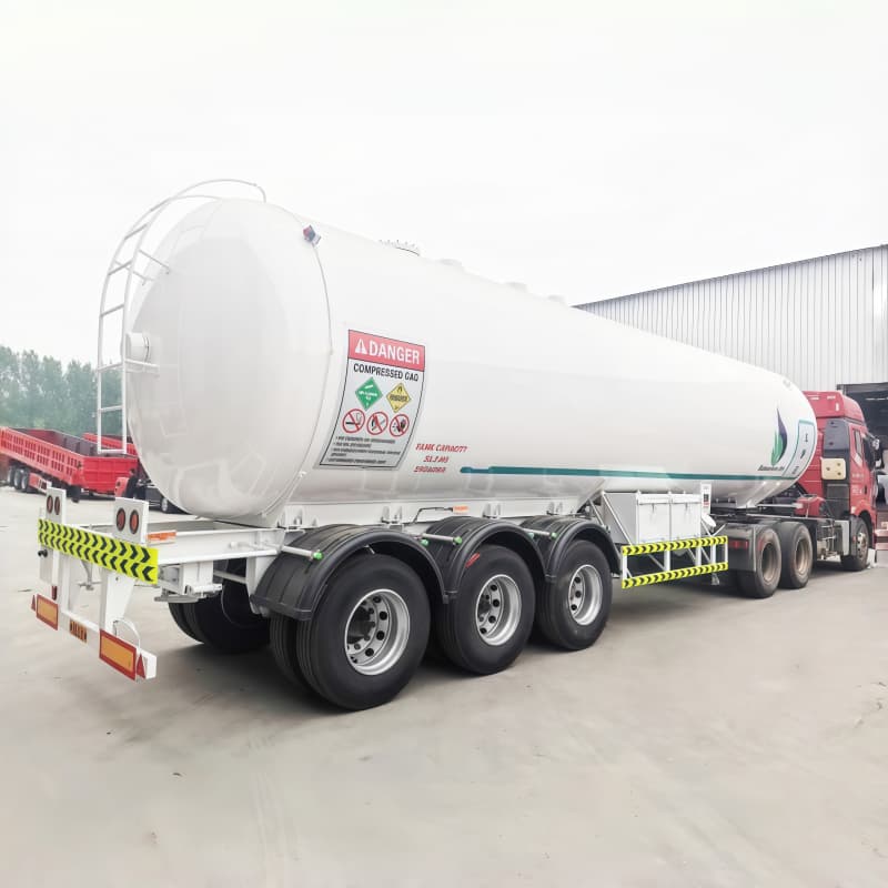 Carbon Steel LPG Tanker Trailer 53m³ 3 Axles White For Sale