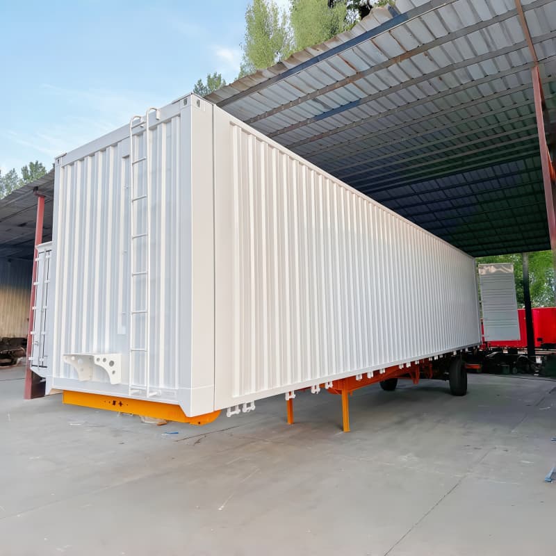 Box Semi Trailer 3 Axles White For Sale