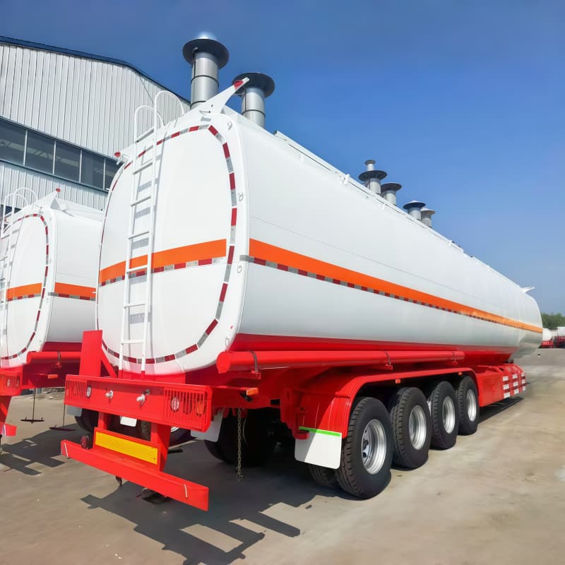 Carbon Steel Asphalt Tanker Trailer 80CBM 4 Axles For Sale