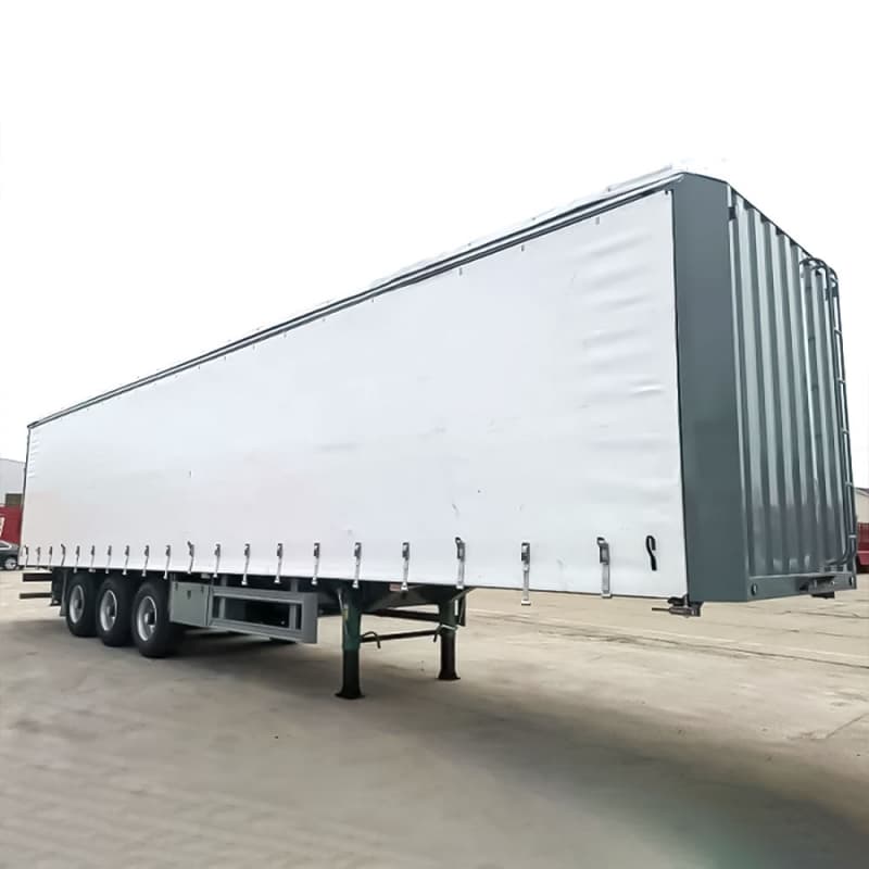 Curtain Side Semi Trailer 60t 3 Axles White For Sale