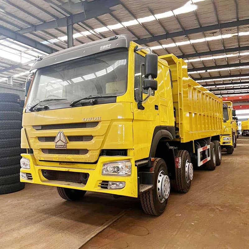 HOWO Dump Truck 375HP 8×4 Yellow For Sale , New/Used