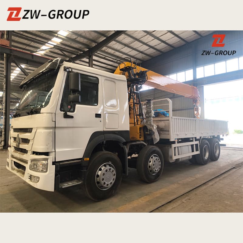 Howo Truck Mounted Crane 375HP 380HP 6x4 8x4 For Sale , New/Used