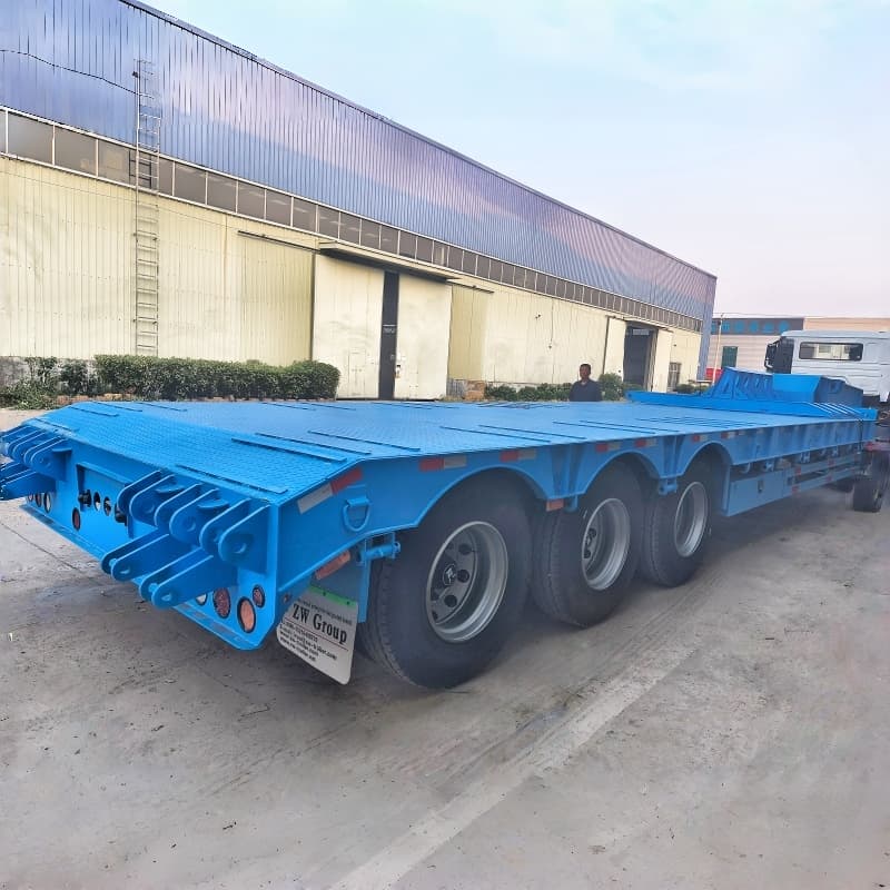 Lowbed Semi Trailer 60t 3 Axles Blue For Sale