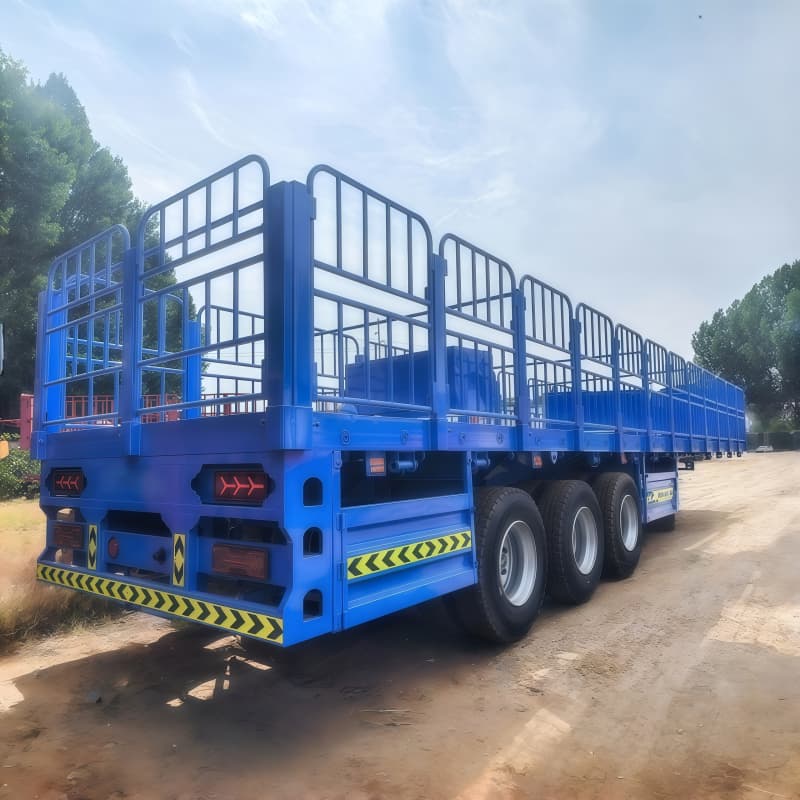 Side Wall Semi Trailer 60t 3 Axles Blue For Sale
