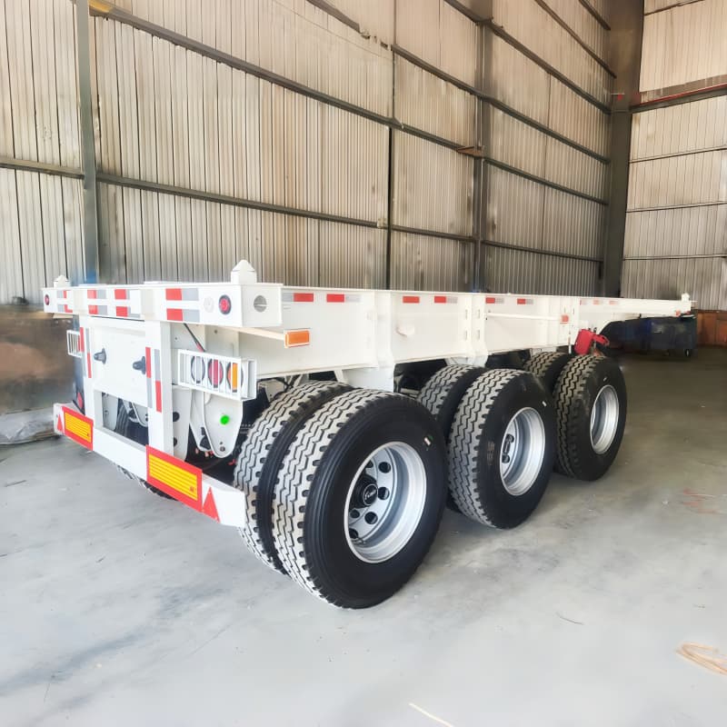 Skeletal Semi Trailer 3 Axles White For Sale