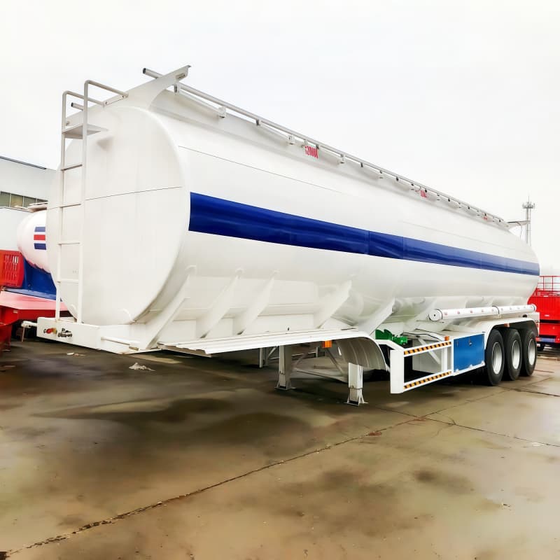 Aluminum Alloy Asphalt Tanker Trailer 80m3 3 Axles White For Sale