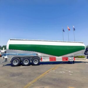Aluminum Alloy Cement Bulk Tanker Trailer 85m³ 80t 3 Axles Green For Sale