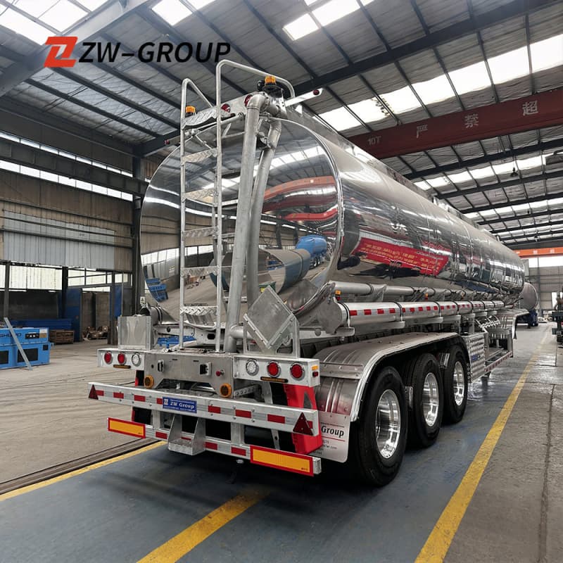 Aluminum Alloy Diesel & Gasoline Fuel Tanker Trailer 48500L 3Axles Polished For Sale