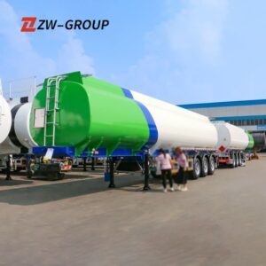 Aluminum Alloy Fuel Tanker Trailer 45000L-50000L 3 Axles Green For Sale