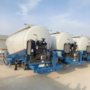 Carbon Steel Cement Bulk Tanker Trailer 40t Blue 3 Axles For Sale