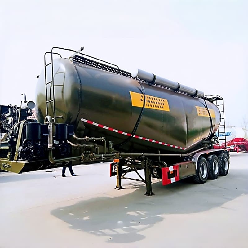 Carbon Steel Dry Bulk Pneumatic Cement Silo Semi Trailer 30m³-65m³ 3 Axles  For Sale