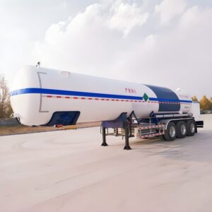 Stainless Steel Liquid Nitrogen Cryogenic Tanker Semi Trailer 34m³ 3 Axles For Sale