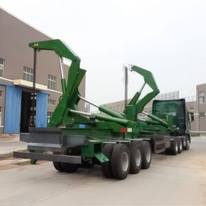 Container Side Loader Trailer 40ft 3 Axles Green For Sale