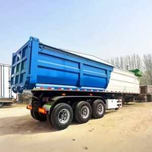 End Dump Semi Trailer 60m³ 3 Axles 60t Blue For Sale