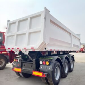 U-shaped End Dump Semi Trailer 70m³ 3 Axles 70t White For Sale