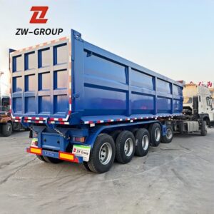 End Dump Semi Trailer 80m³ 4 Axles 80t Blue For Sale