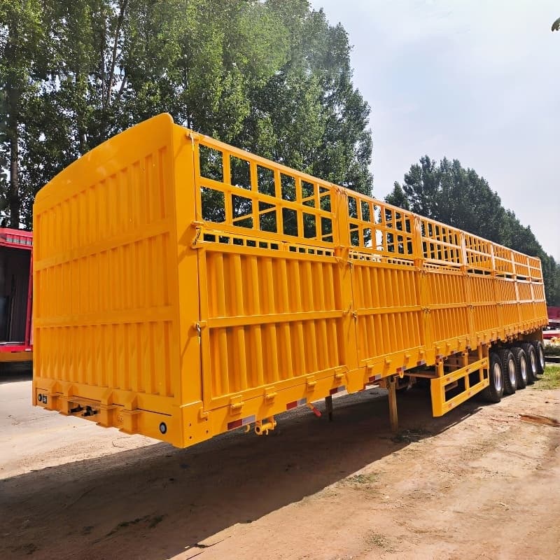 Fence Semi Trailer 120t 5 Axles Yellow For Sale