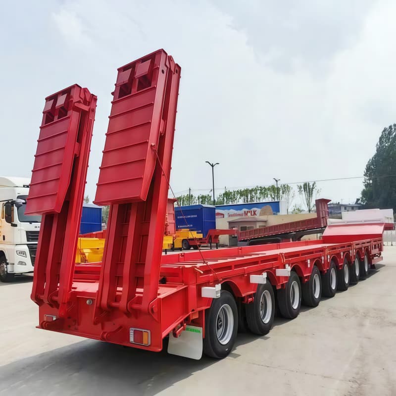 Lowbed Semi Trailer 110t 8 Axles Yellow OR Red For Sale