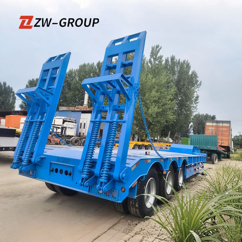 Lowbed Semi Trailer 55t 3 Axles Blue For Sale