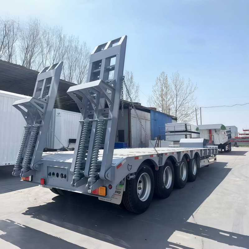Lowbed Semi Trailer 70t 4 Axles Grey For Sale