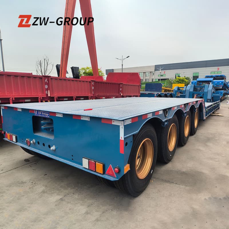 Removable Gooseneck Semi Trailer 75t 3 Axles 15m Blue For Sale
