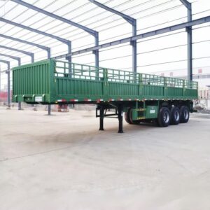 Side Wall Semi Trailer 60t 3 Axles Green For Sale