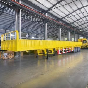 Side Wall Semi Trailer 80t 4 Axles Yellow For Sale