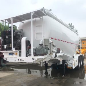 Stainless Steel Cement Bulk Tanker Trailer 3 Axles dual tires For Sale