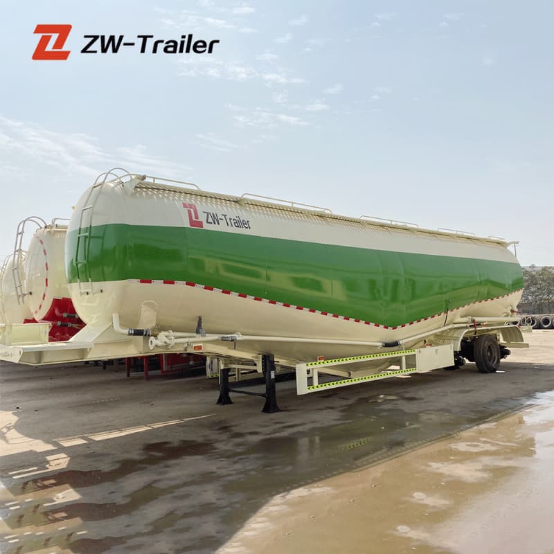 Stainless Steel Cement Bulk Tanker Trailer 45m³ 30t 3 Axles For Sale