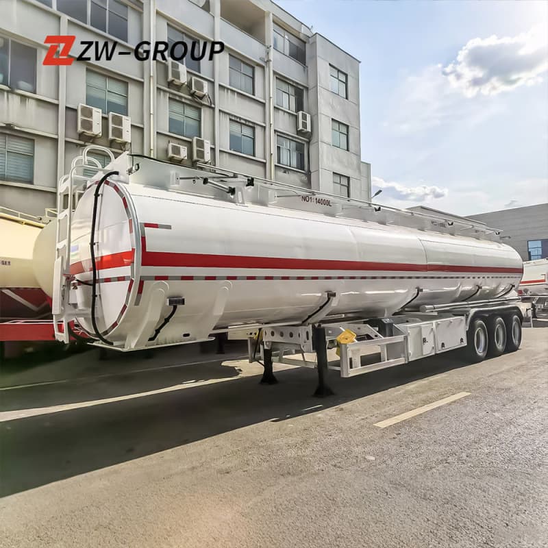 Stainless Steel Fuel Tanker Trailer Load-bearing Tank 3 Axles White For Sale