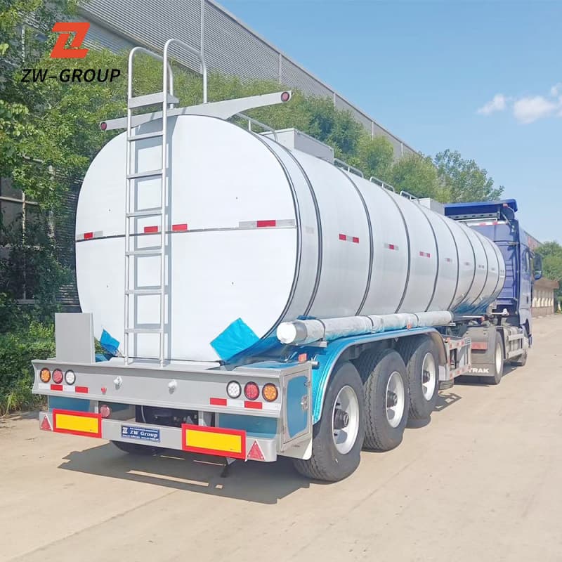 Stainless Steel Material Fuel Tanker Trailer 45000L 35t 3 Axles For Sale
